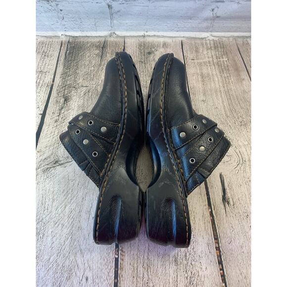 B.O.C. Women’s Born Concept Black Leather Slip On Clogs/Mules / Size: 10 - Picture 4 of 9